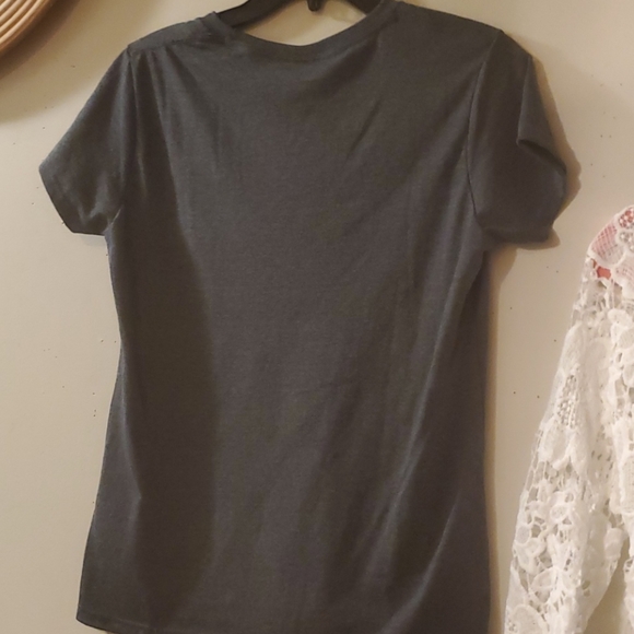 Humorous women's Heather gray cap sleeve t - Picture 4 of 5